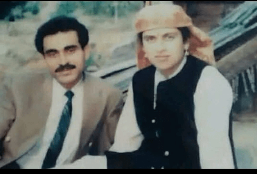 My aunt and uncle, shortly after their wedding, during a temple darshan. The two people who made that veranda feel like home.